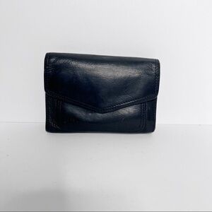 Fossil Black Leather Wallet Folds